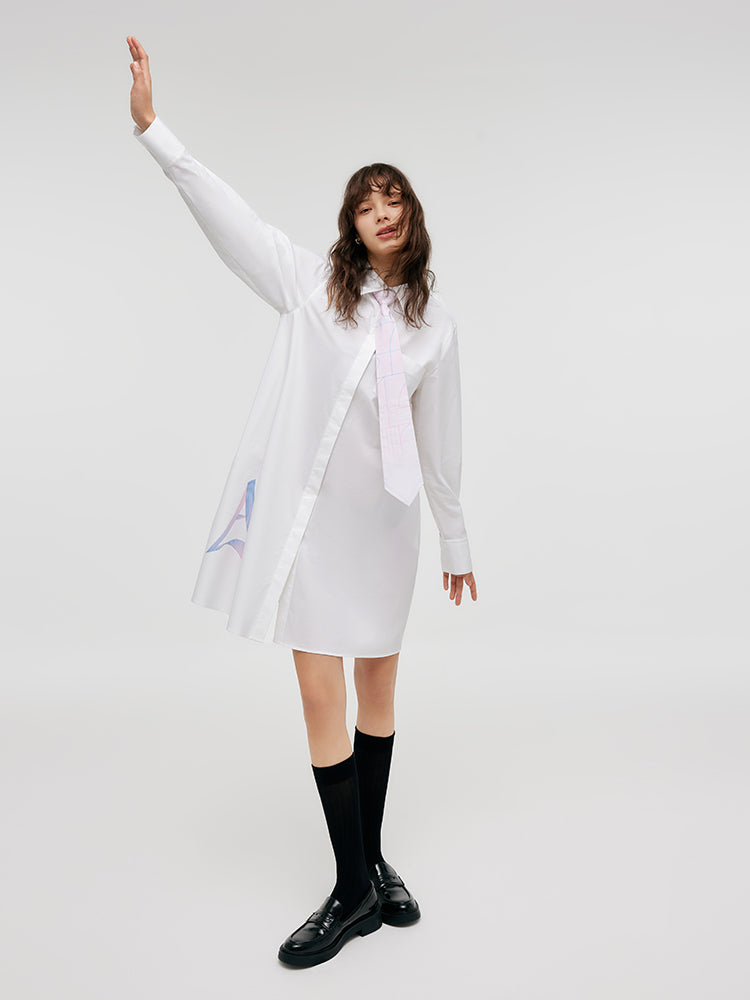 Valmere™ | Shirt Dress With Necktie