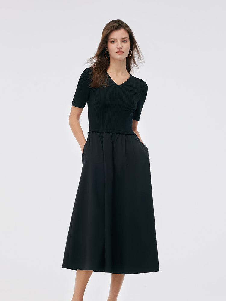 Valmere™ | Tencel V-Neck Midi Dress