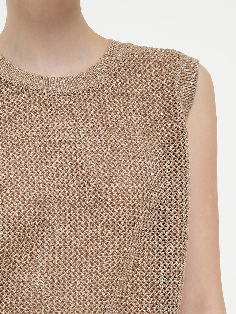 Valmere™ | Linen Open-Knit Tank Top