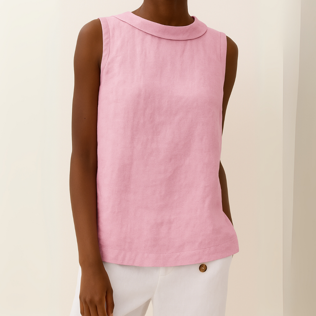 Valmere™ | Maria Sleeveless Roll Collar Top