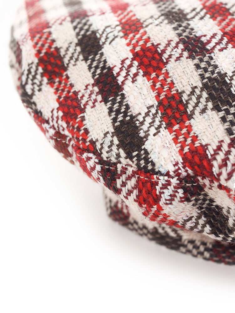 Valmere™ | Red And White Plaid Beret