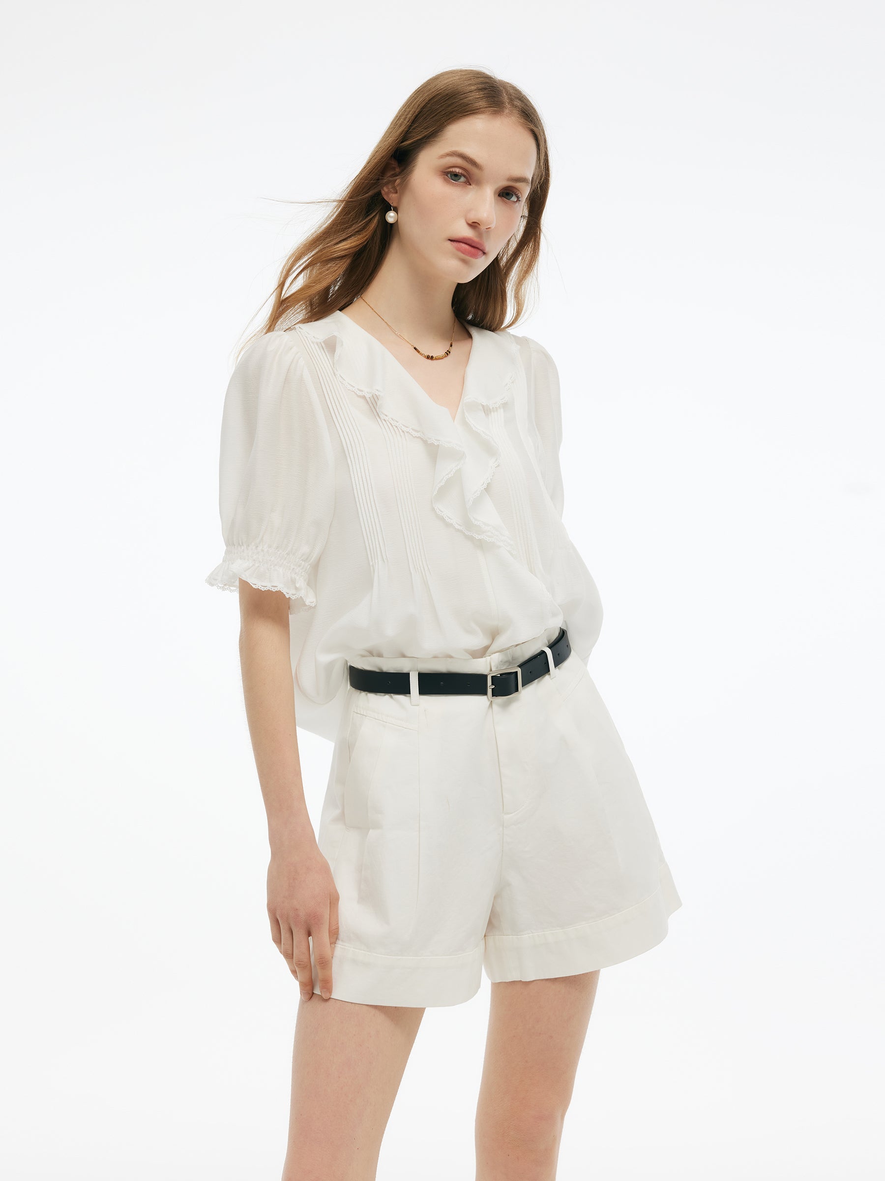 Valmere™ | Ruffle V-Neck Blouse