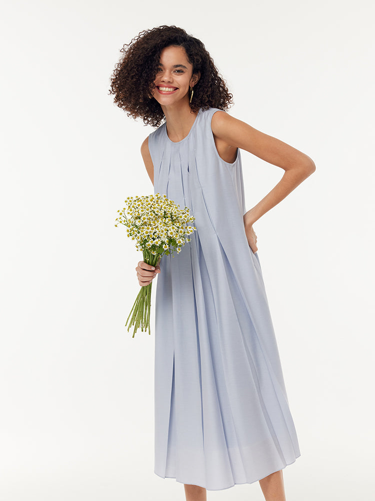 Valmere™ | Acetate A-Line Midi Dress