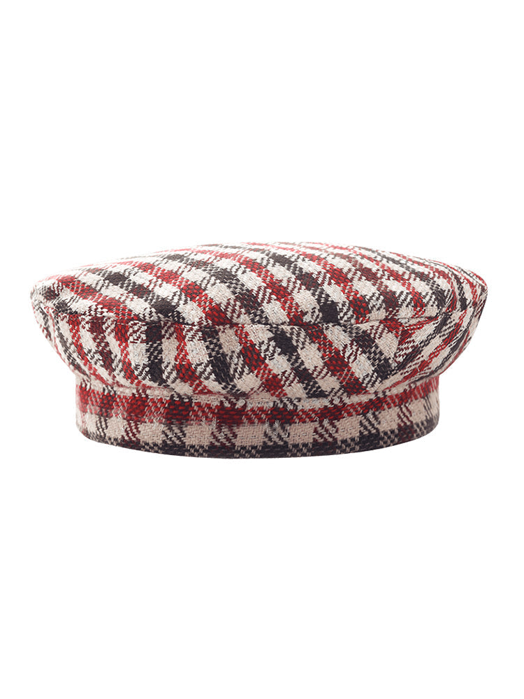 Valmere™ | Red And White Plaid Beret