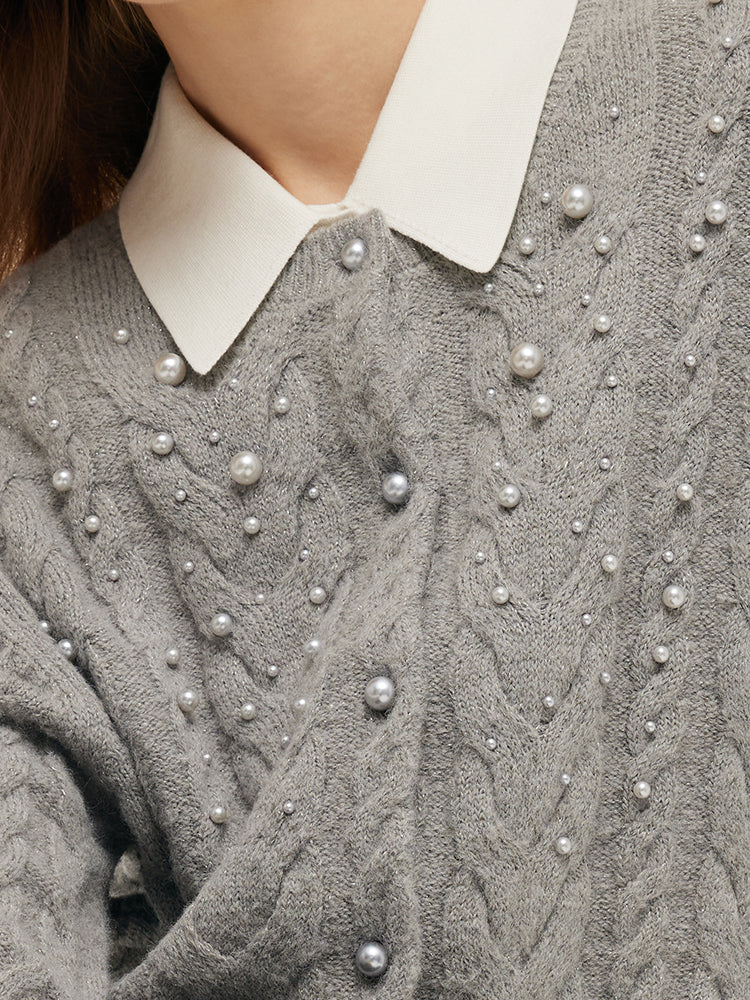 Valmere™ | Mohair Blend Pearl Cardigan