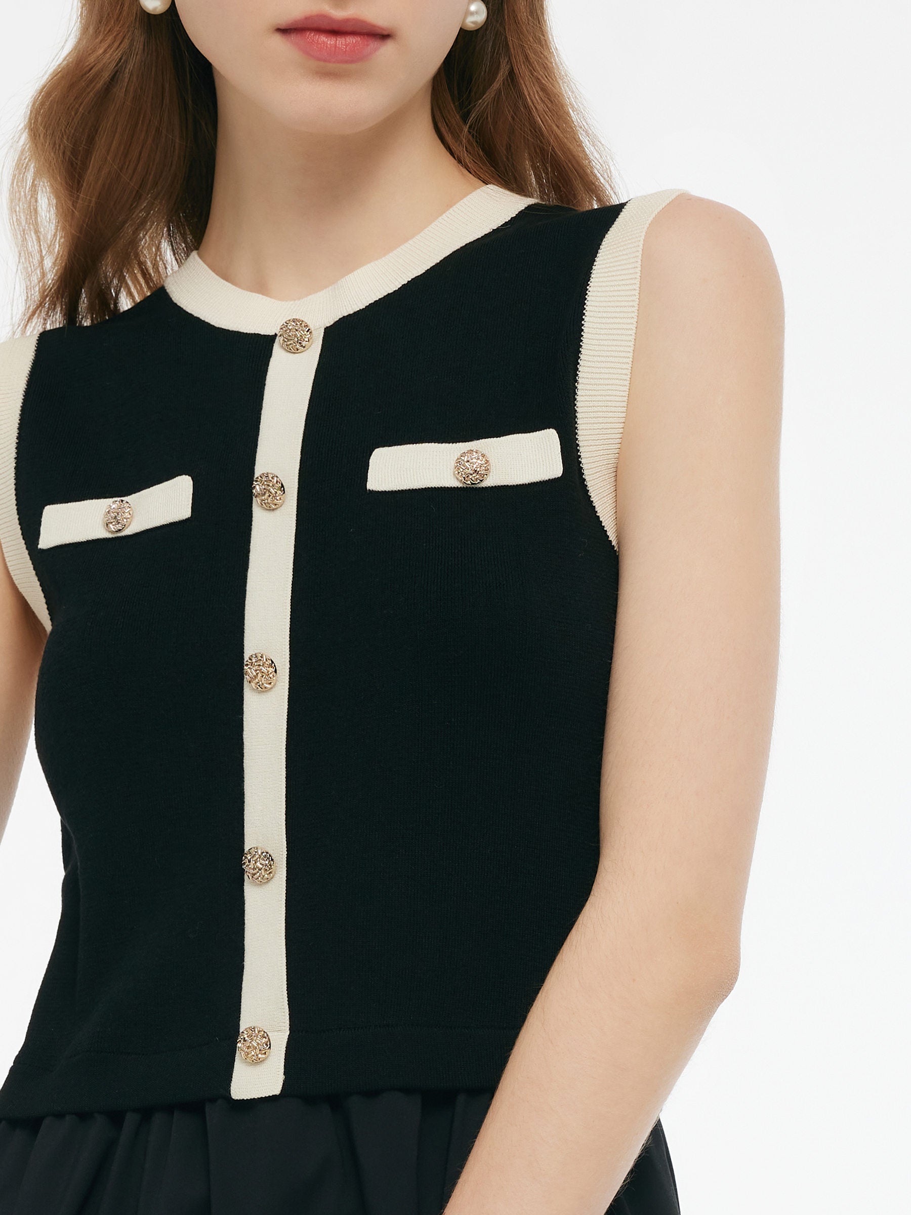Valmere™ | Black Vest Midi Dress