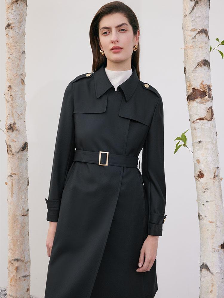 Valmere™ | Woolen Trench Coat With Belt