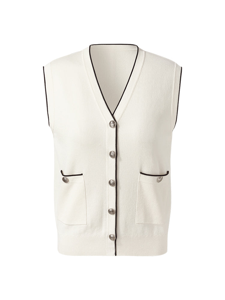 Valmere™ | Contrast Trim Knit Vest
