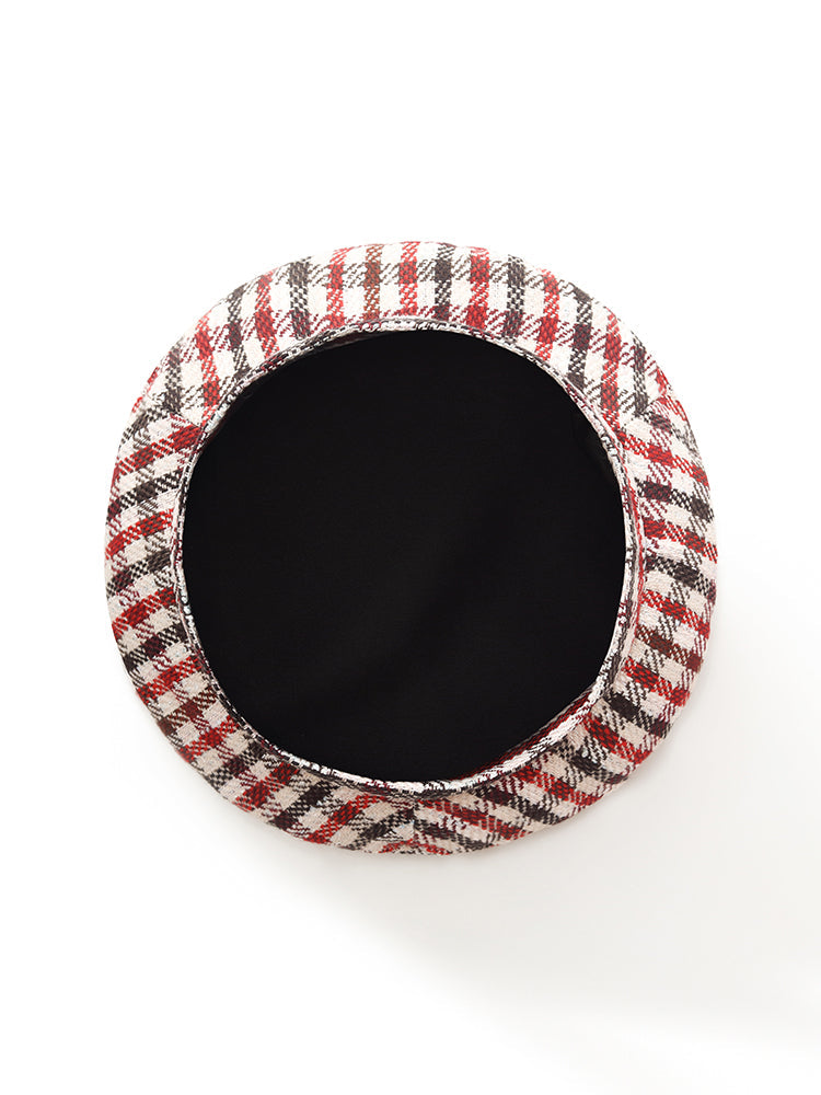 Valmere™ | Red And White Plaid Beret
