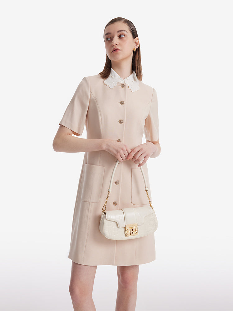 Valmere™ |  Mini Dress With Detachable Lace Collar