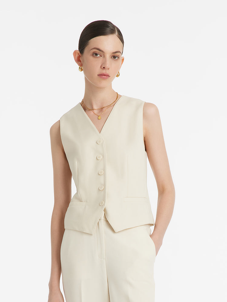 Valmere™ | Worsted Wool Single-Breasted Vest