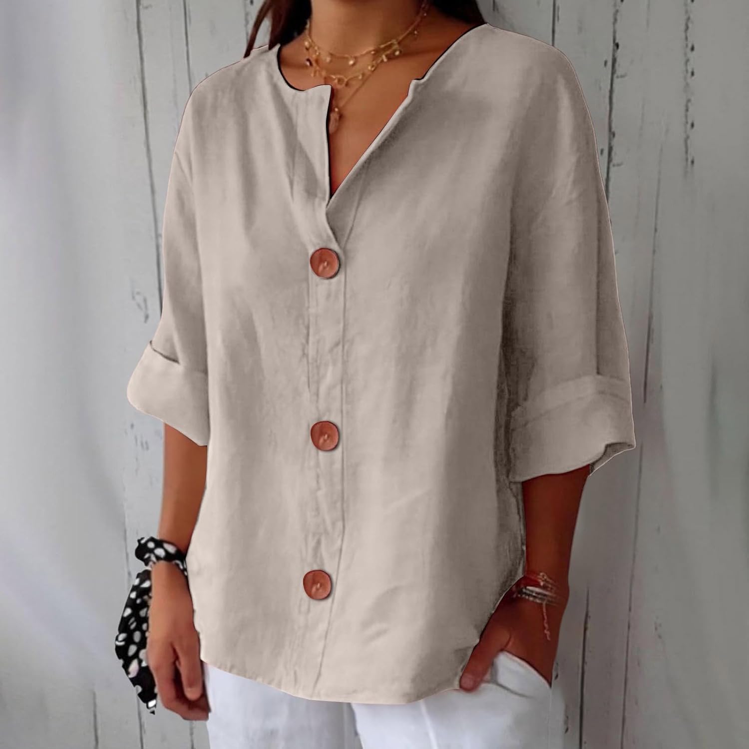Valmere™ | Casual Linen Blouse