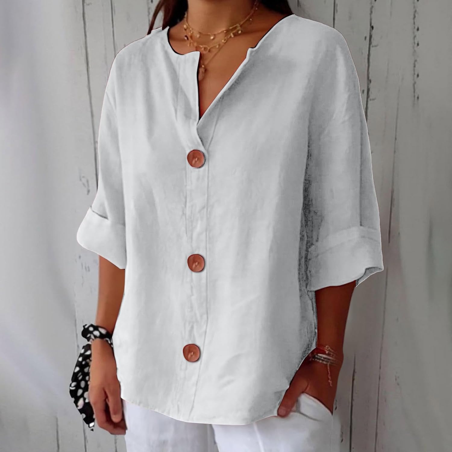 Valmere™ | Casual Linen Blouse