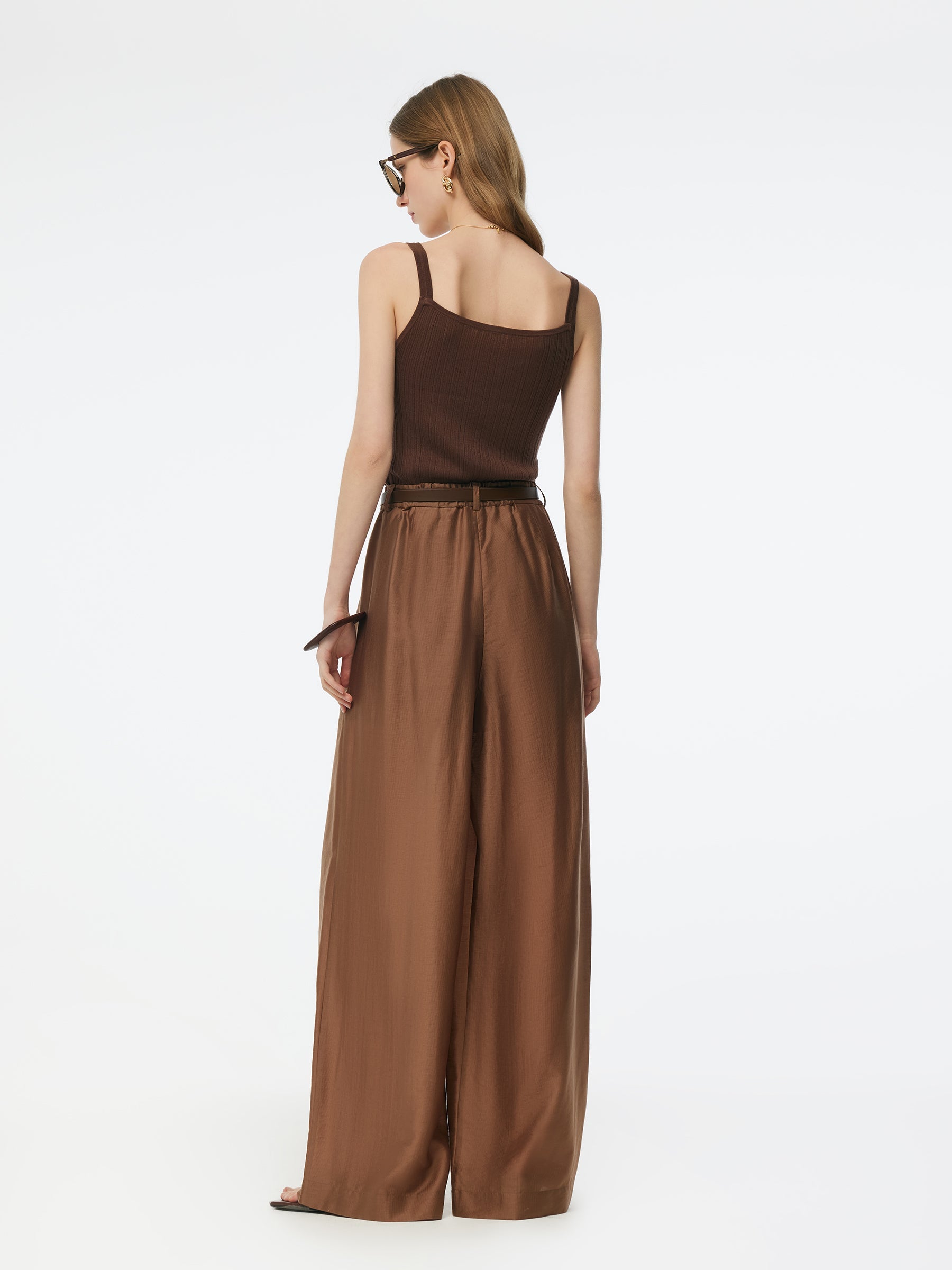 Valmere™ | Wide Leg Pants With Leather Belt