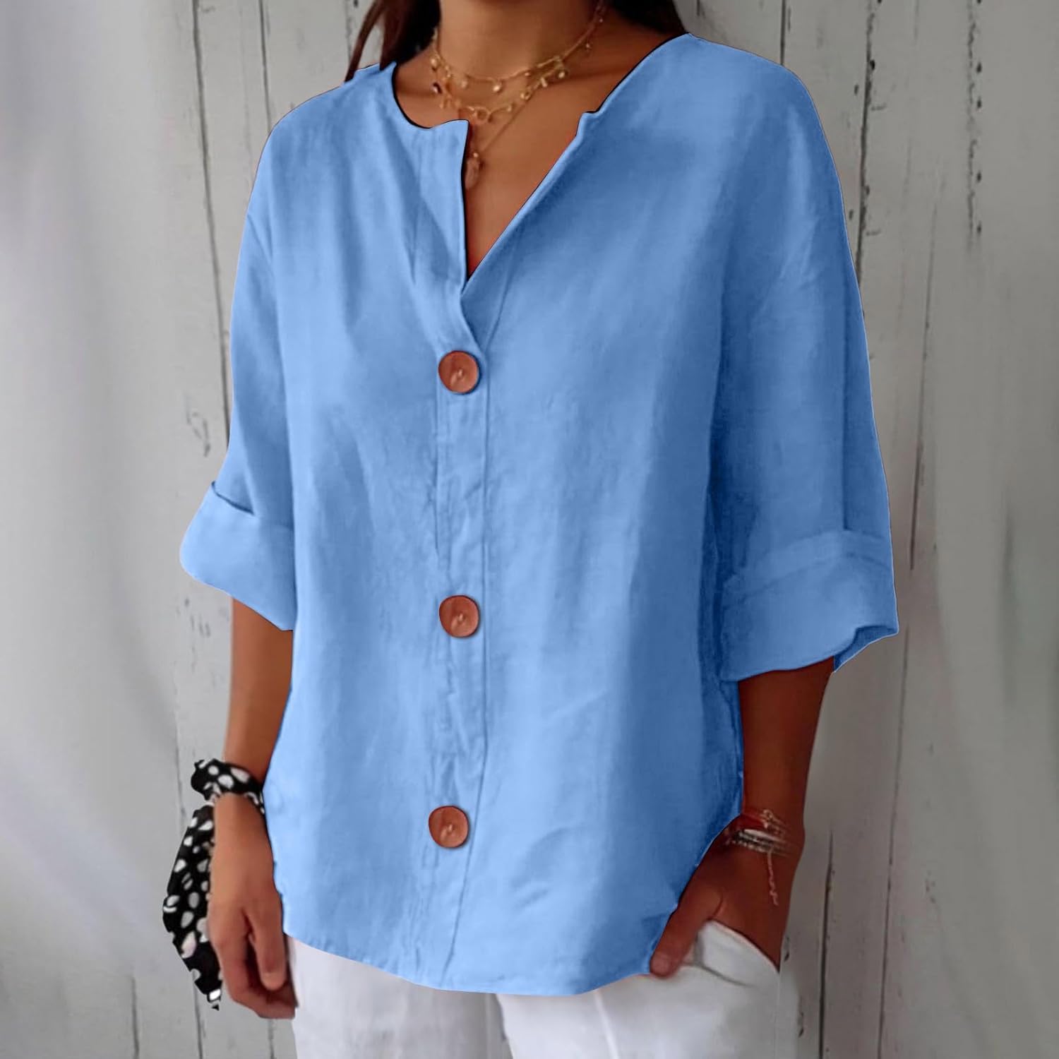 Valmere™ | Casual Linen Blouse