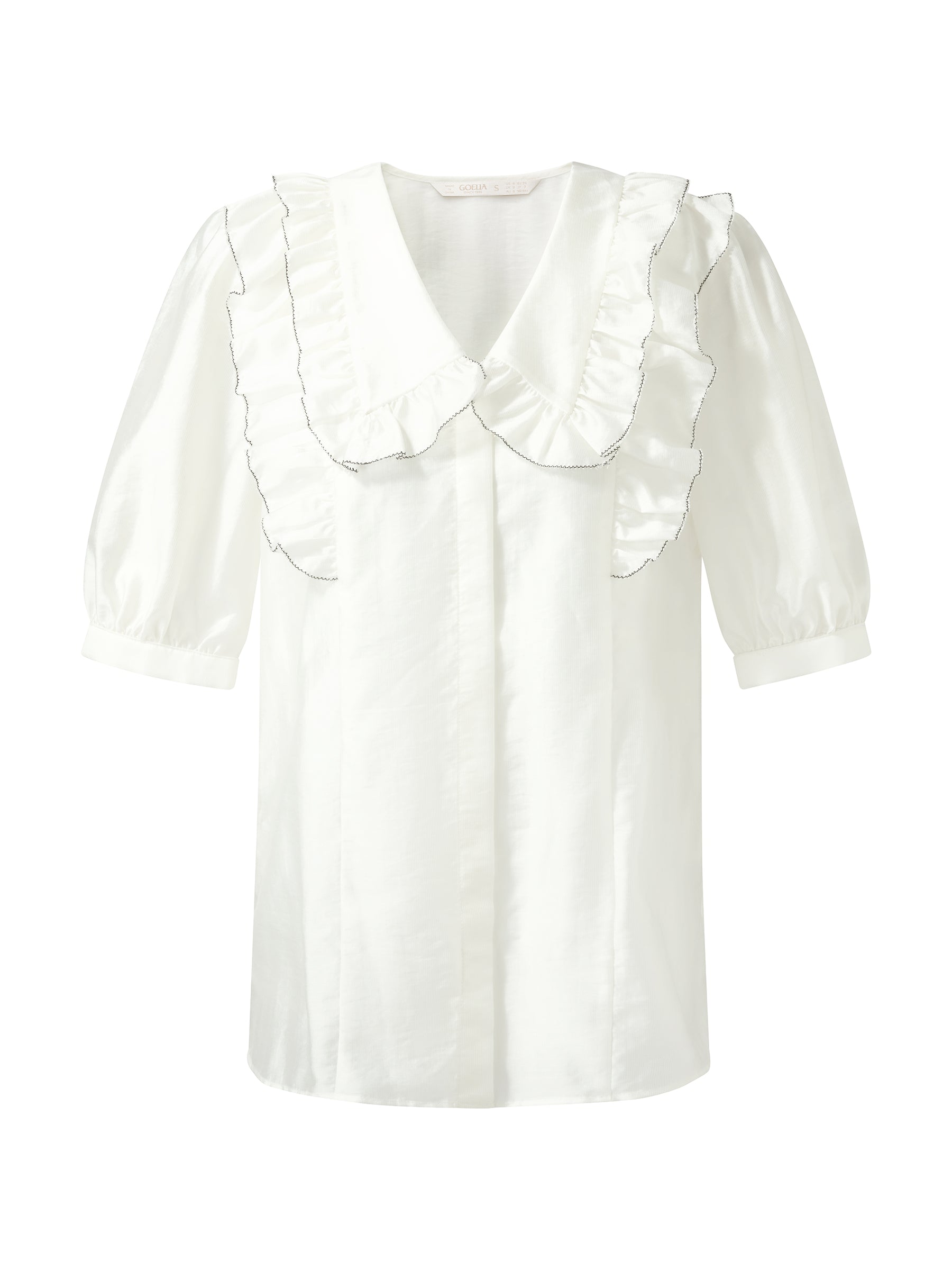 Valmere™ | Tencel Blend Ruffle V-Neck Shirt