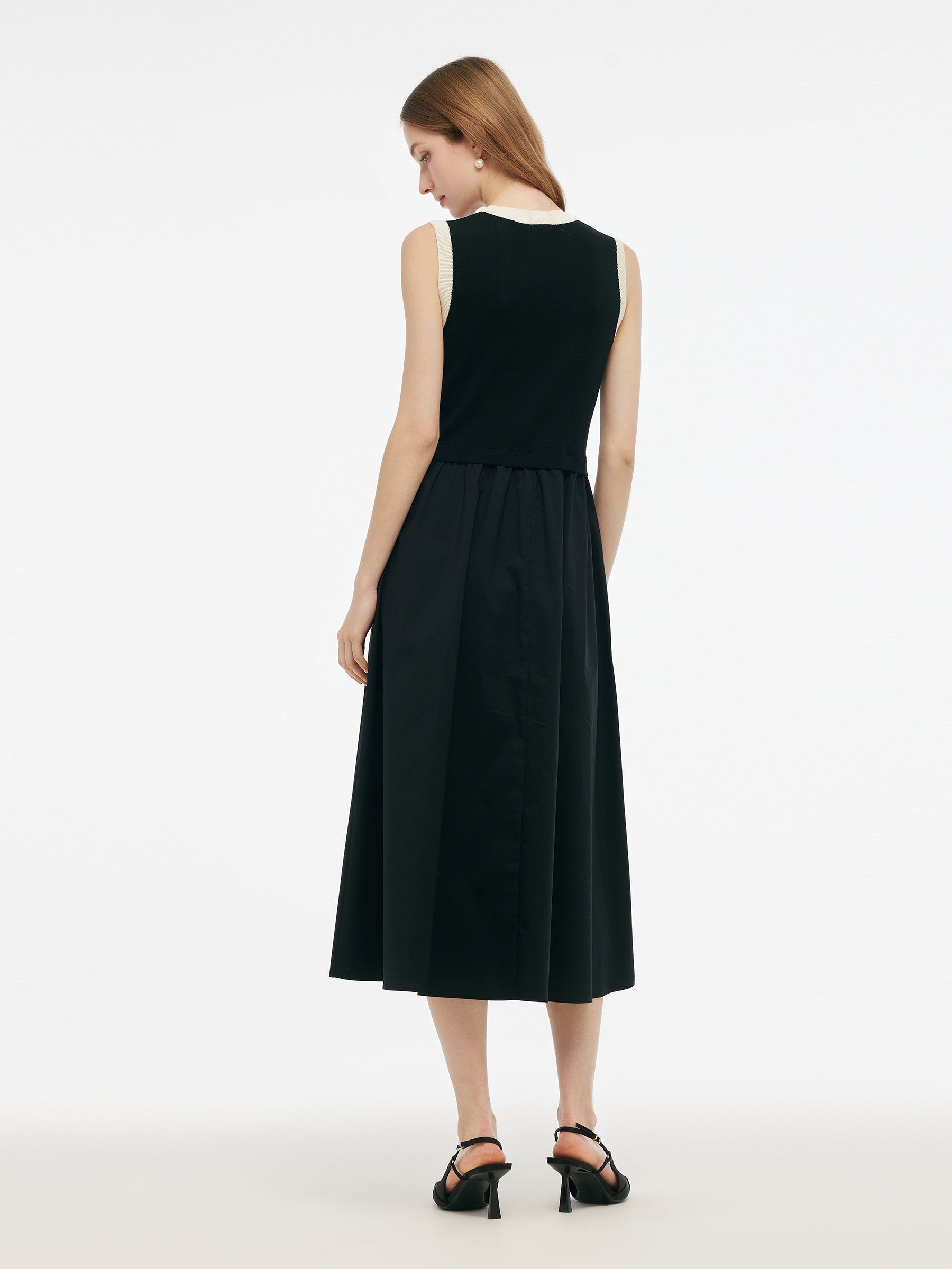 Valmere™ | Black Vest Midi Dress