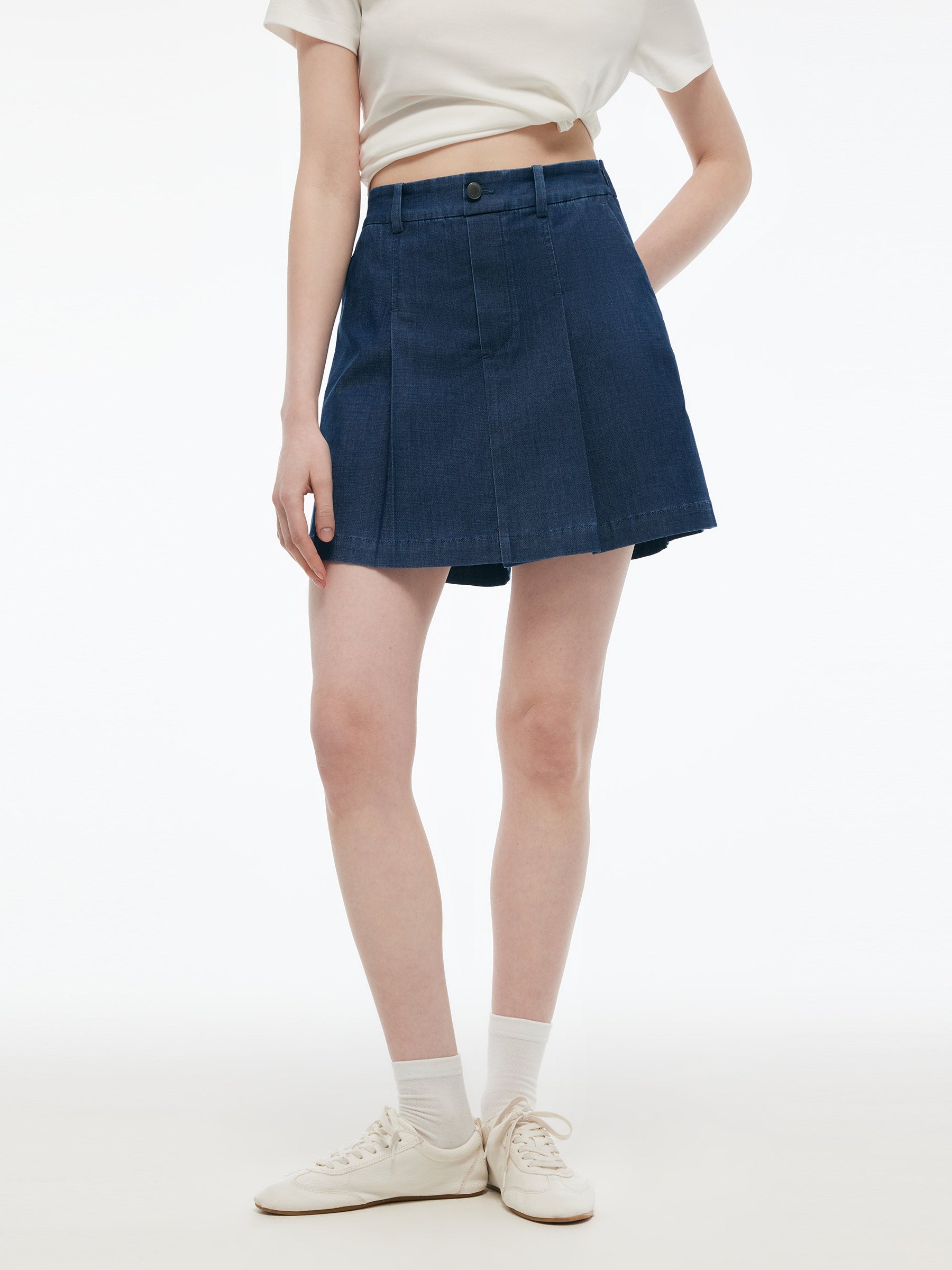 Valmere™ | Denim Pleated Culottes