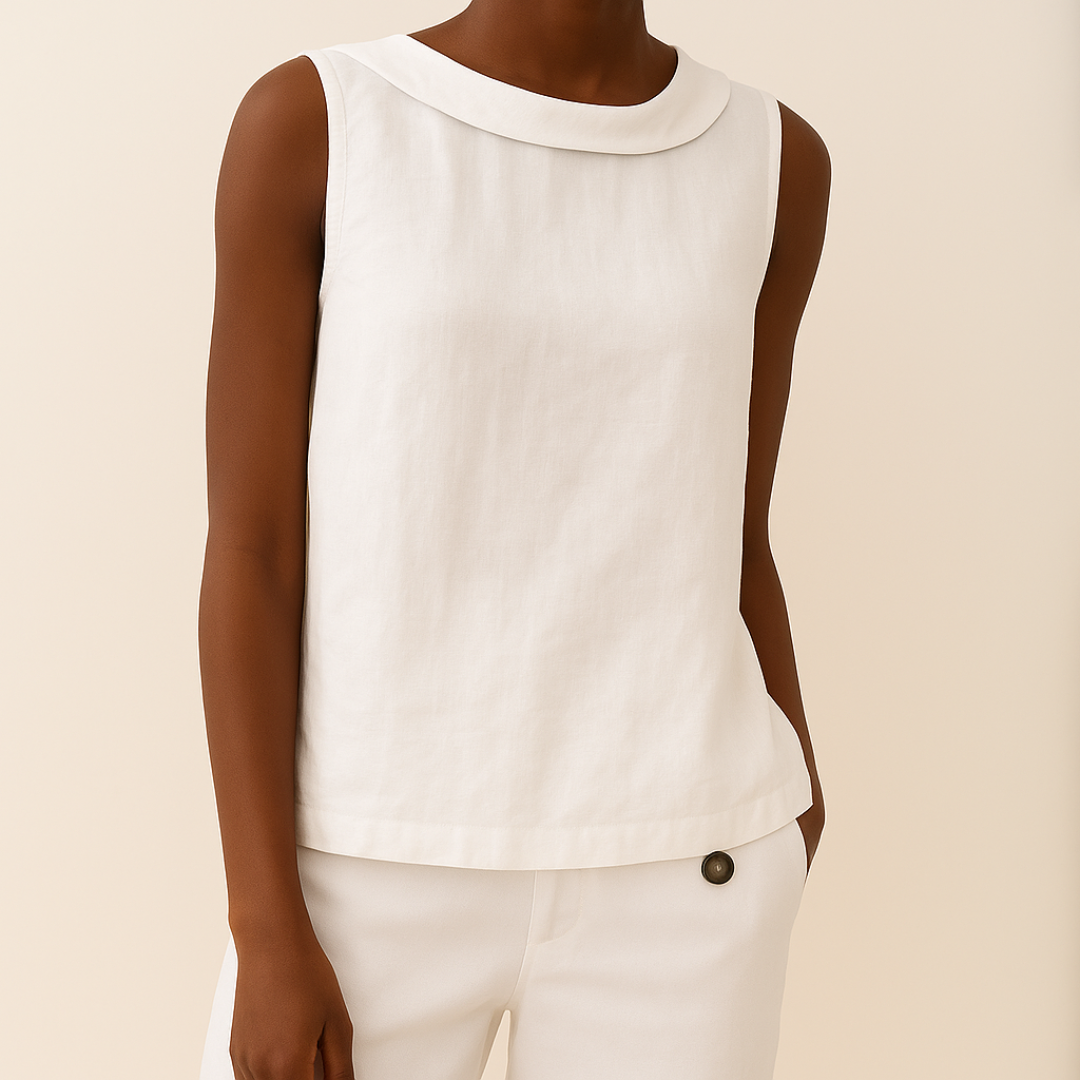 Valmere™ | Maria Sleeveless Roll Collar Top