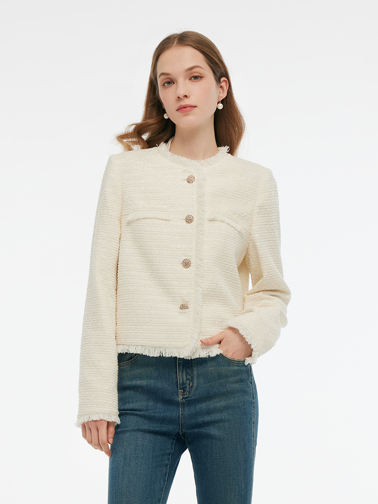 Valmere™ | Collarless Crop Jacket