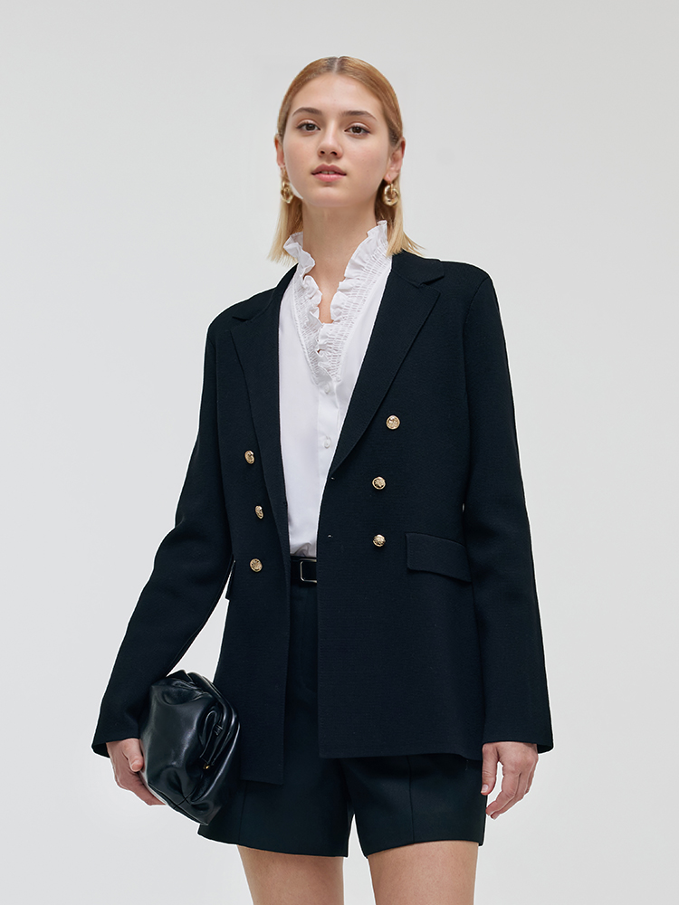 Valmere™ |Stretch Lapel Knit Blazer