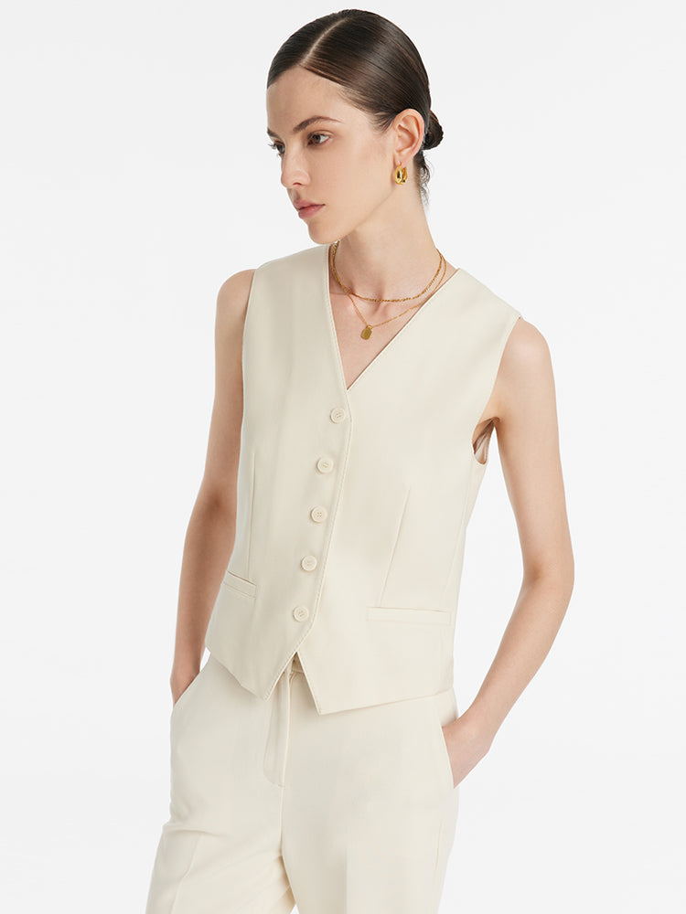 Valmere™ | Worsted Wool Single-Breasted Vest