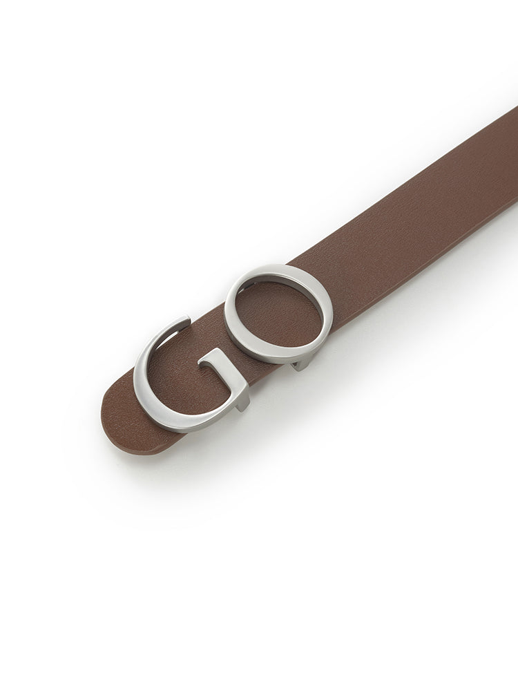 Valmere™ | GO Letter Middle Size Women Leather Belt