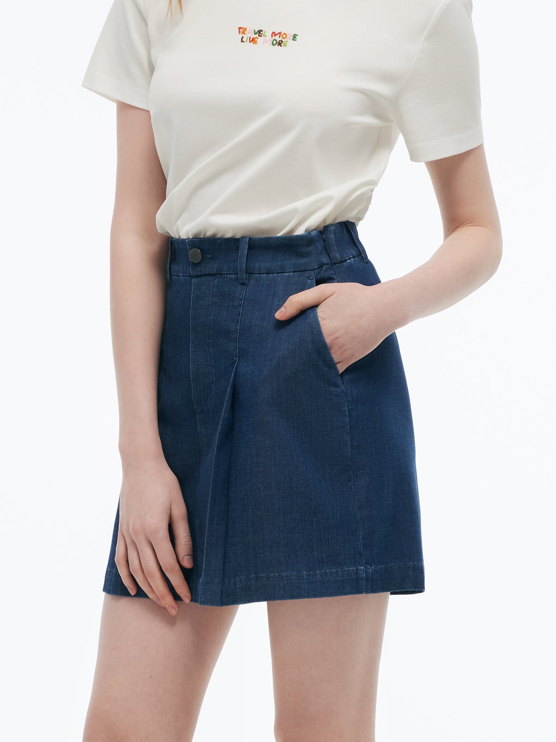 Valmere™ | Denim Pleated Culottes