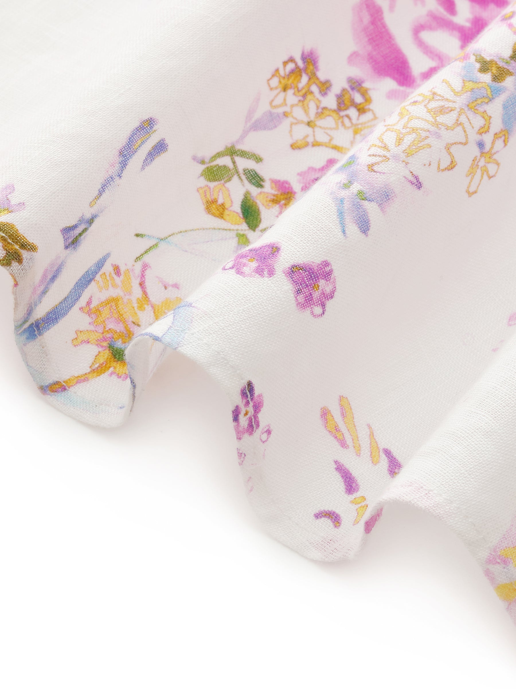 Valmere™ | 100% Linen Rose Print Maxi Dress