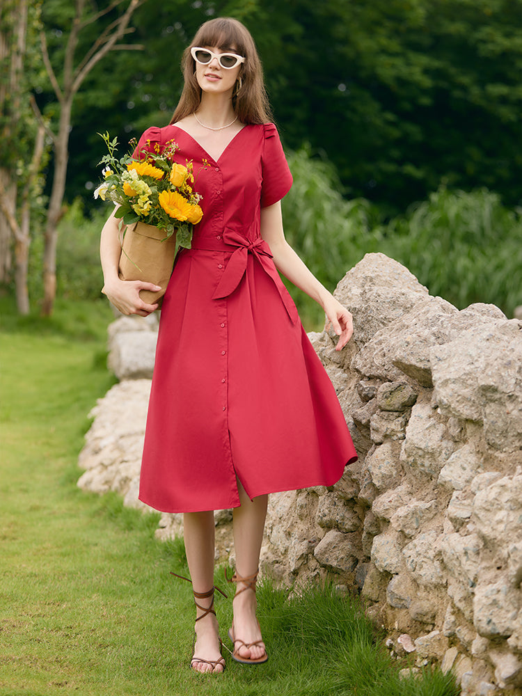Valmere™ | Midi Dress With Belt