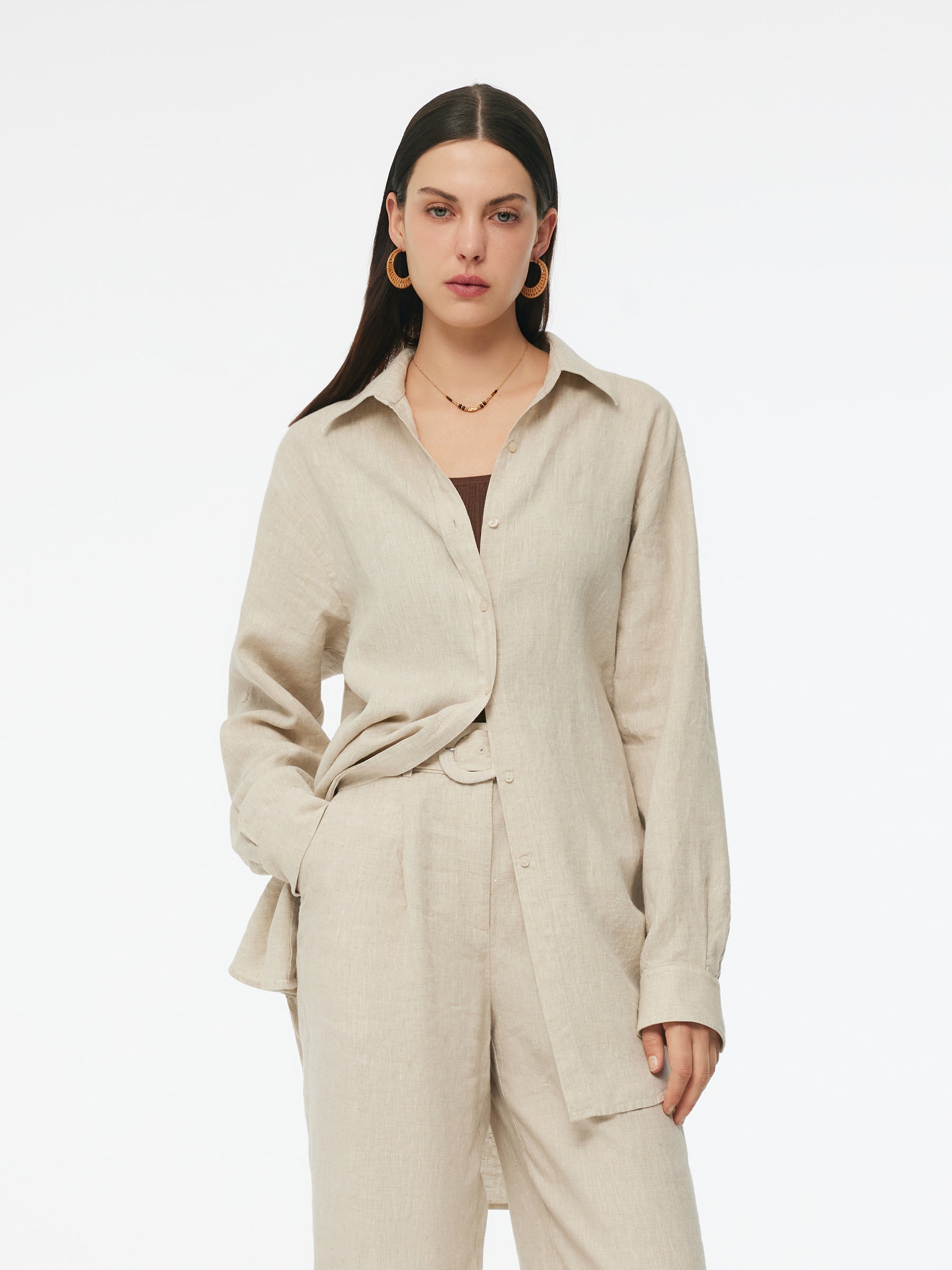 Valmere™ | 100% Linen Oversized Shirt
