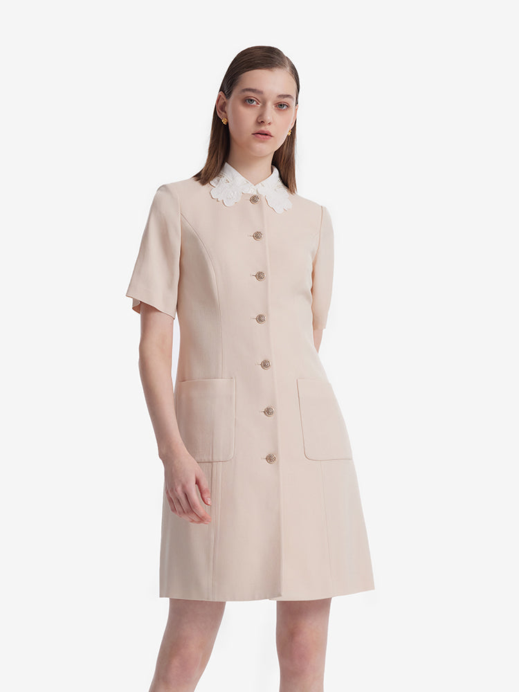 Valmere™ |  Mini Dress With Detachable Lace Collar