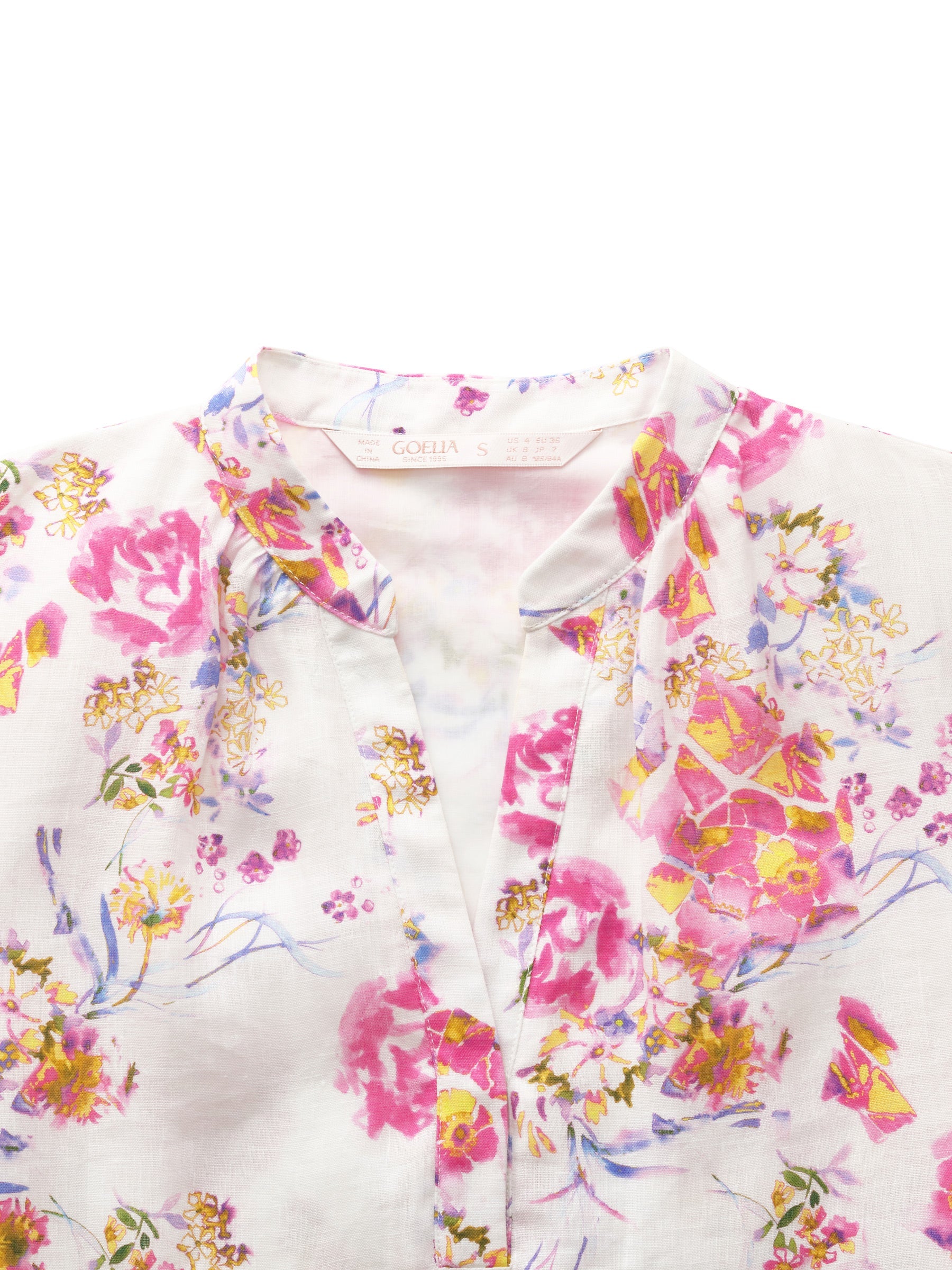 Valmere™ | 100% Linen Rose Print Maxi Dress