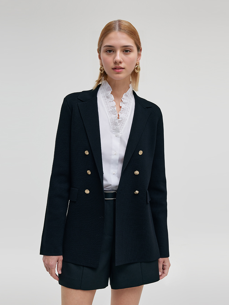 Valmere™ |Stretch Lapel Knit Blazer