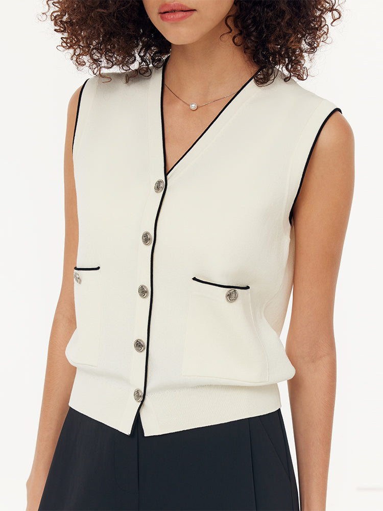 Valmere™ | Contrast Trim Knit Vest