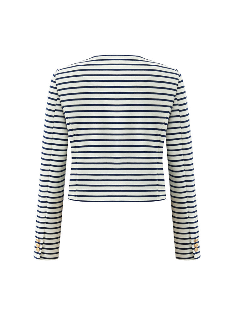 Valmere™ | Cotton Striped Crop Jacket