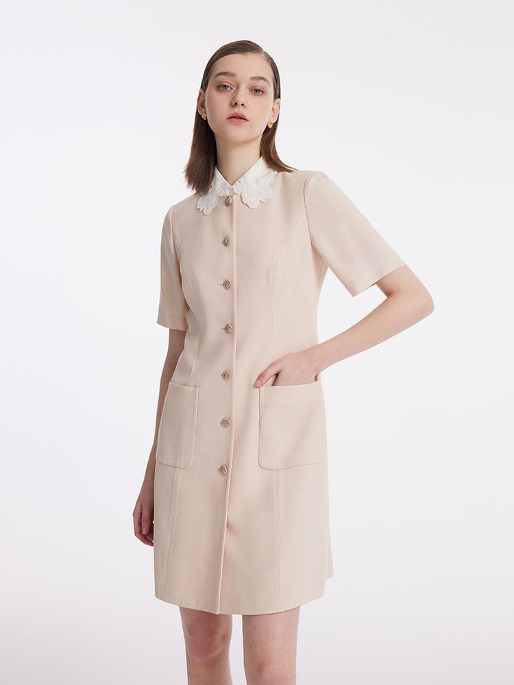 Valmere™ |  Mini Dress With Detachable Lace Collar