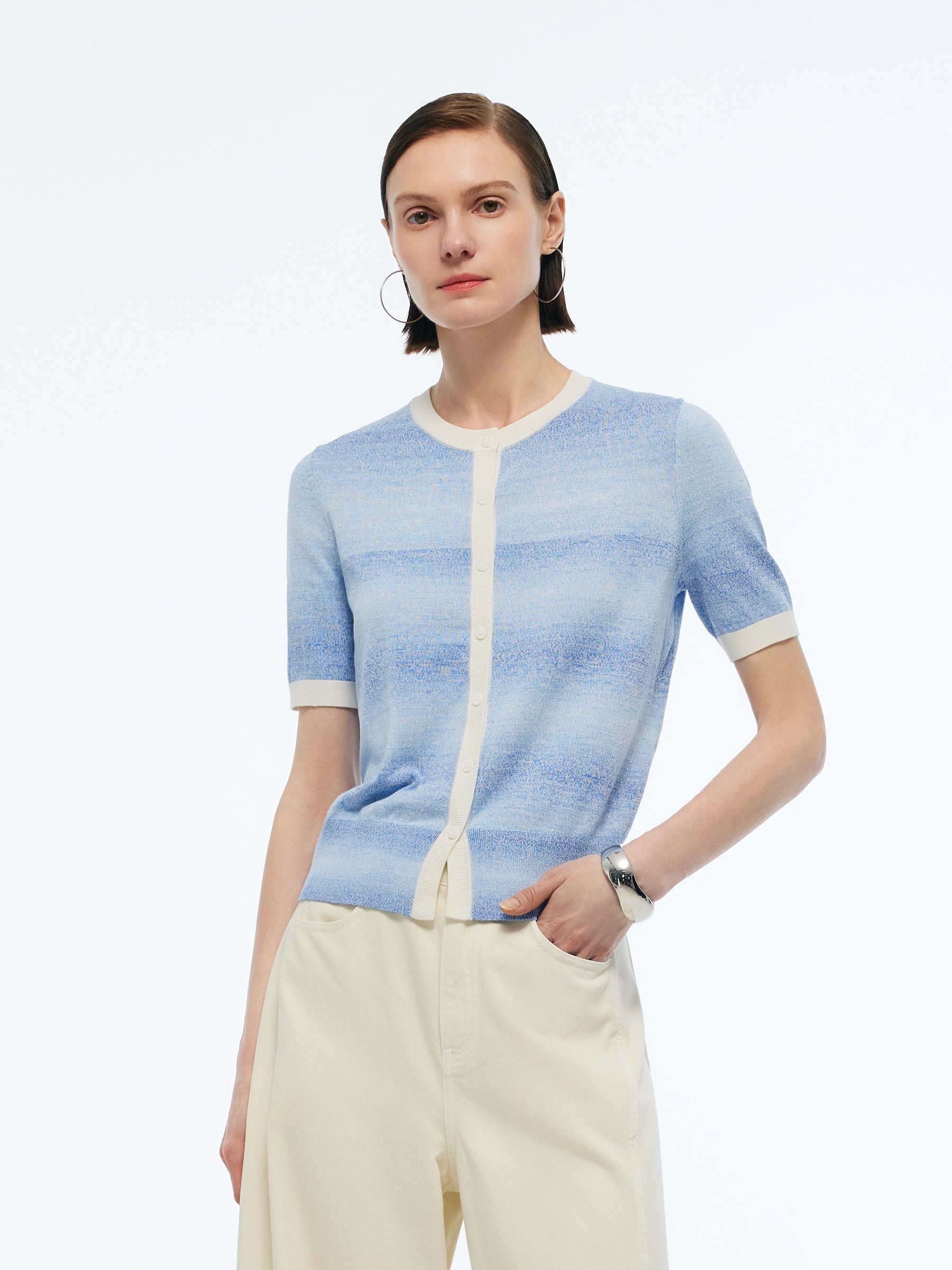 Valmere™ | Women Cardigan Blue & White