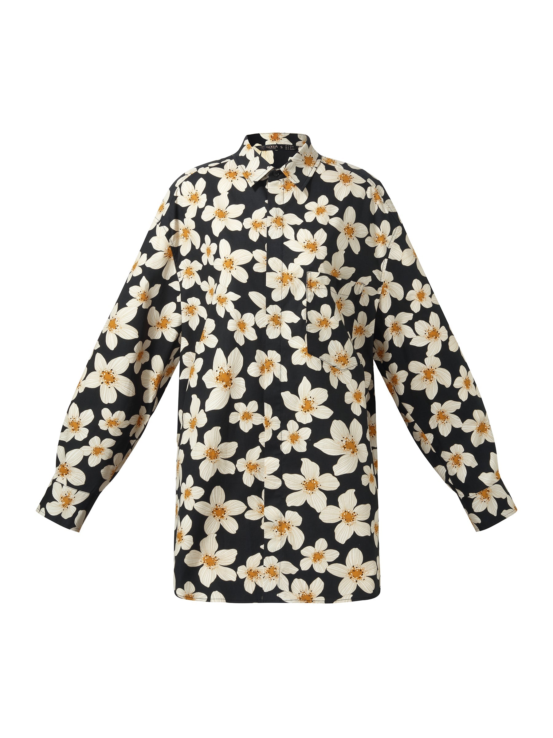 Valmere™ | Cotton Stretch Floral Print Oversized Shirt
