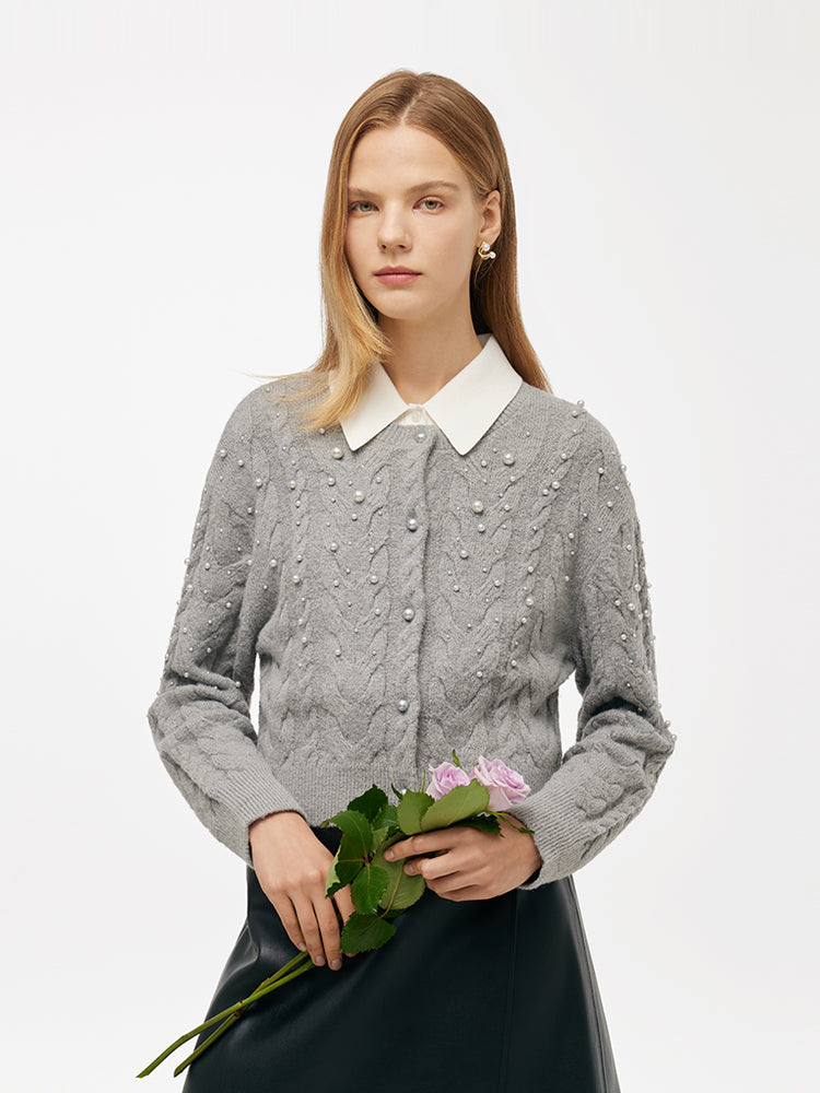 Valmere™ | Mohair Blend Pearl Cardigan