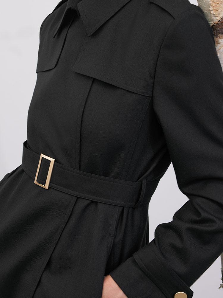 Valmere™ | Woolen Trench Coat With Belt