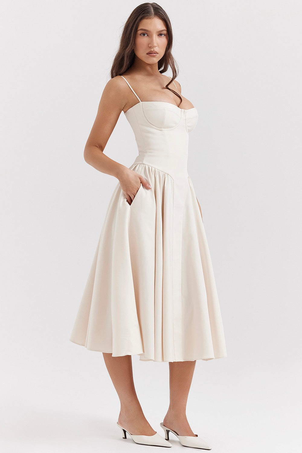 Valmere™ | Celine Corset Midi Dress