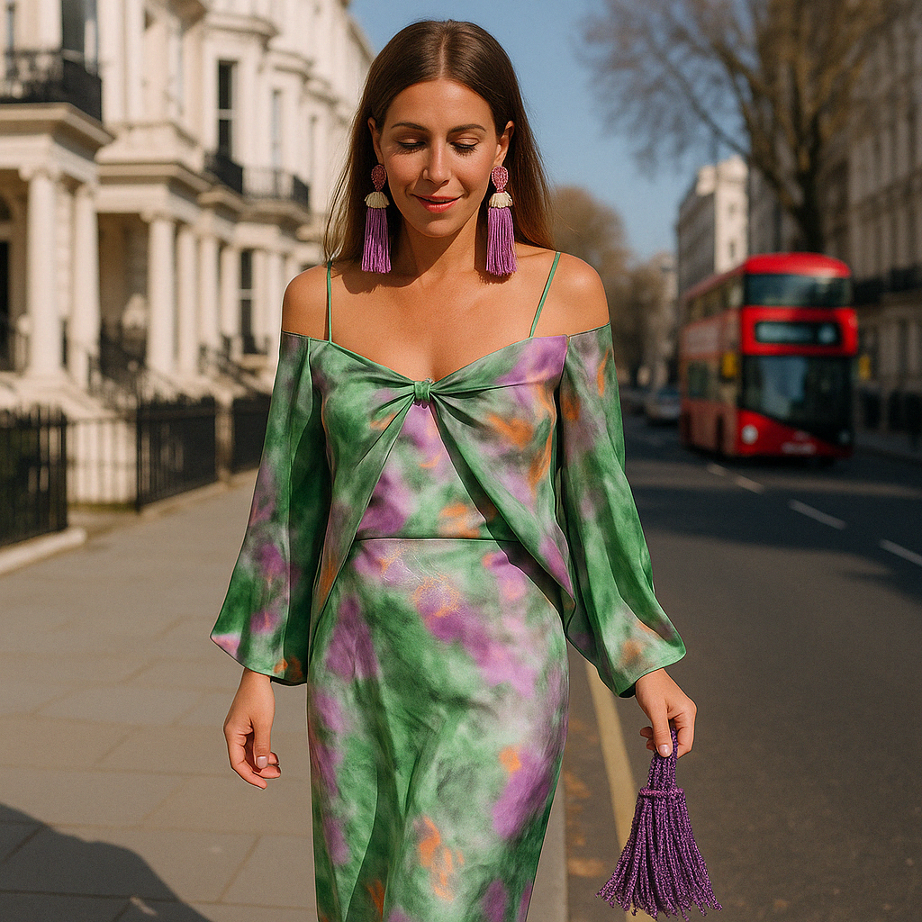 Valmere™ | Nancy Elegant Maxi Dress With Detachable Scarf
