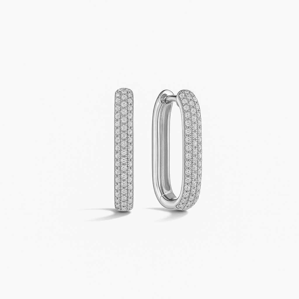 Icon Pavé Hoops | White Gold