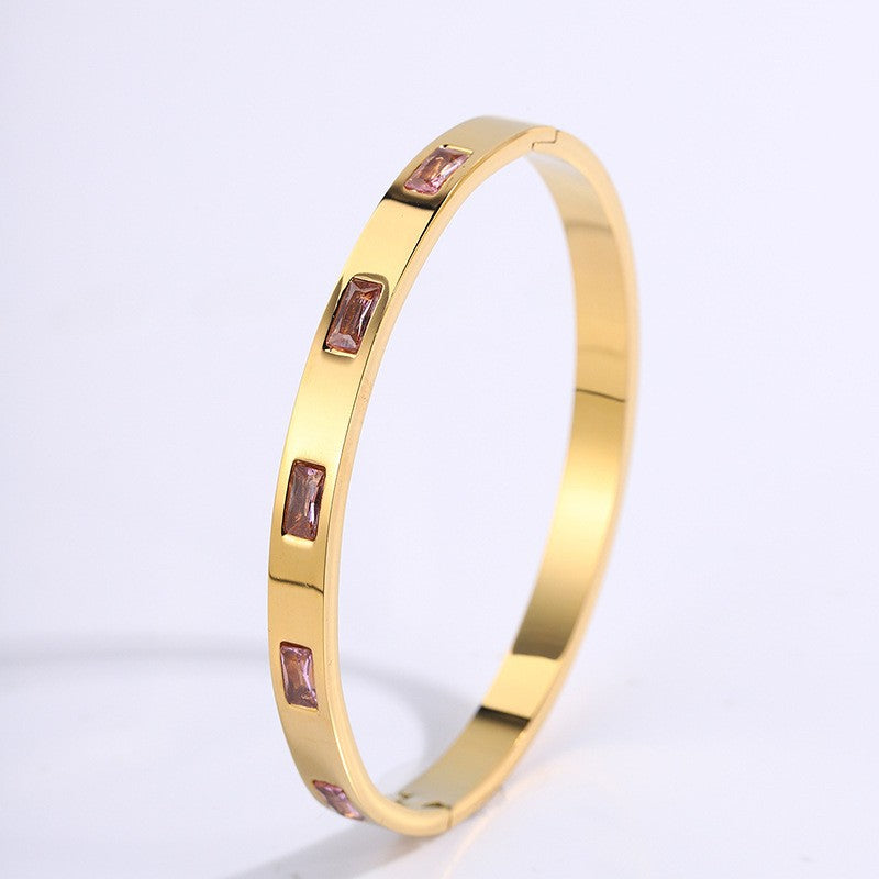 Renata Scarlatti Bracelet Pink | Gold