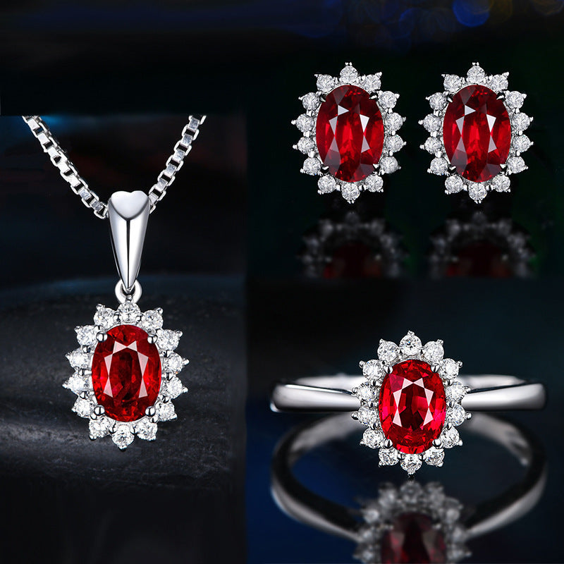 Sophia Fleurane Red Set | White Gold