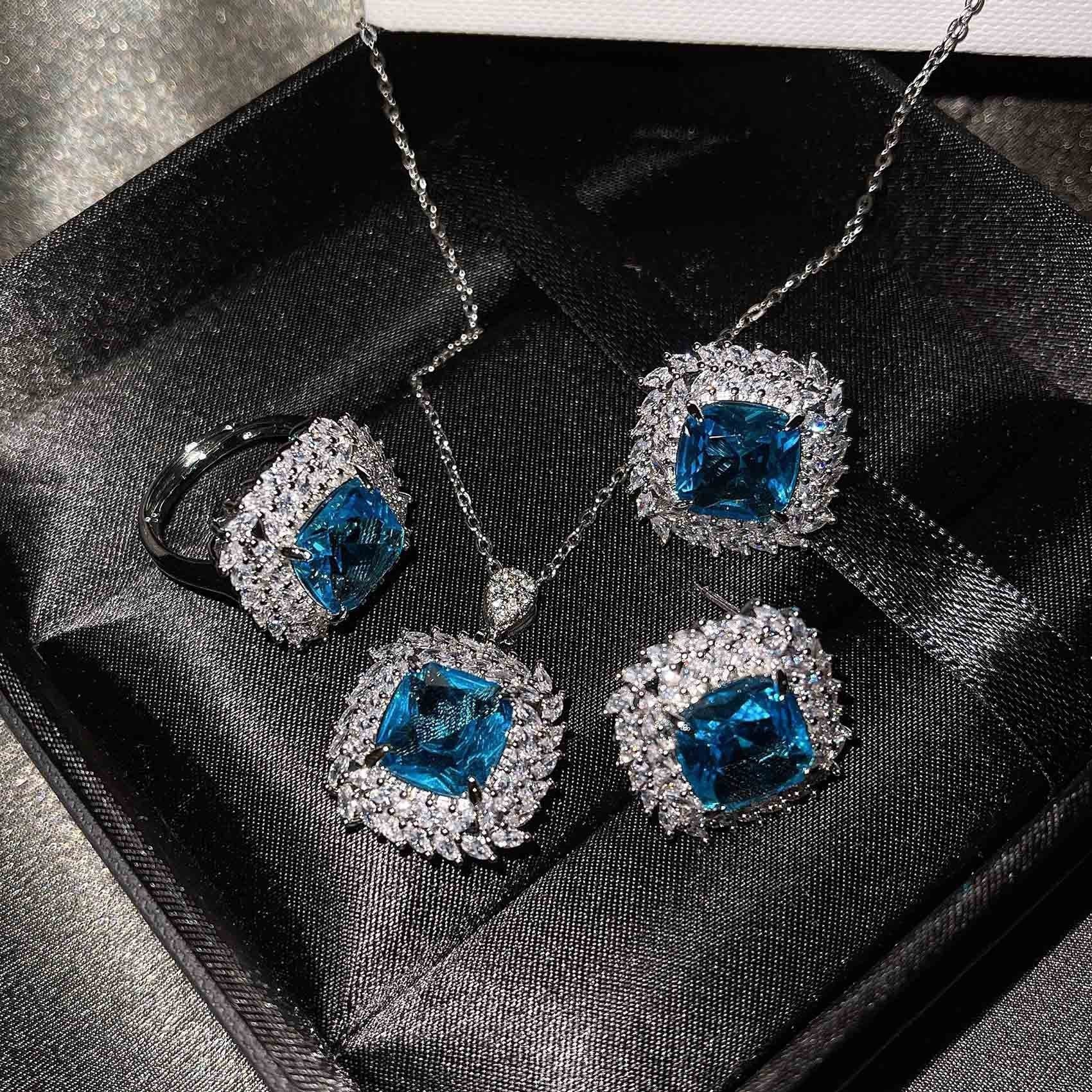 Caelith Verdane Blue Set | White Gold