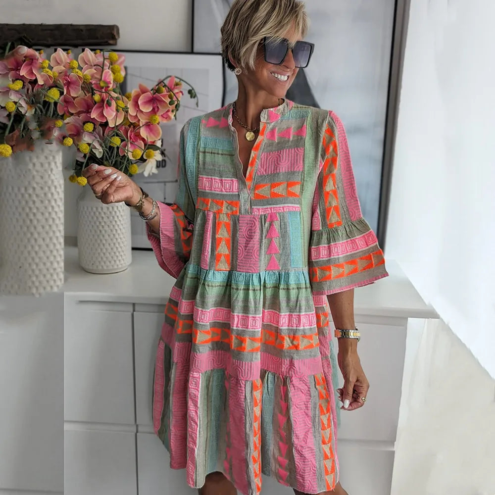 Valmere™ | Solana Geo Tunic Dress