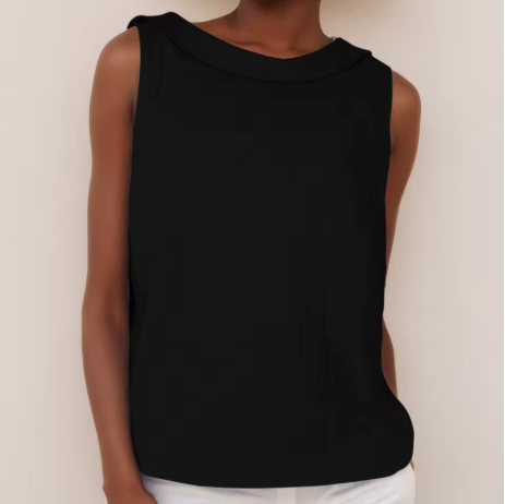 Valmere™ | Maria Sleeveless Roll Collar Top