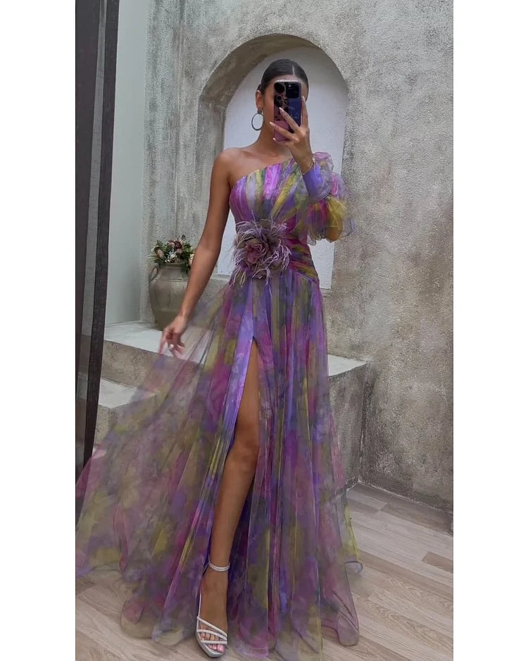 Valmere™ | Cecelia One Sleeve Split Dress